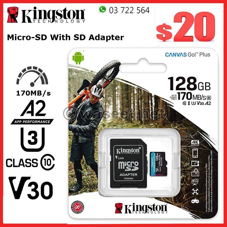 micro sd 128gb Adapter Kingston 0